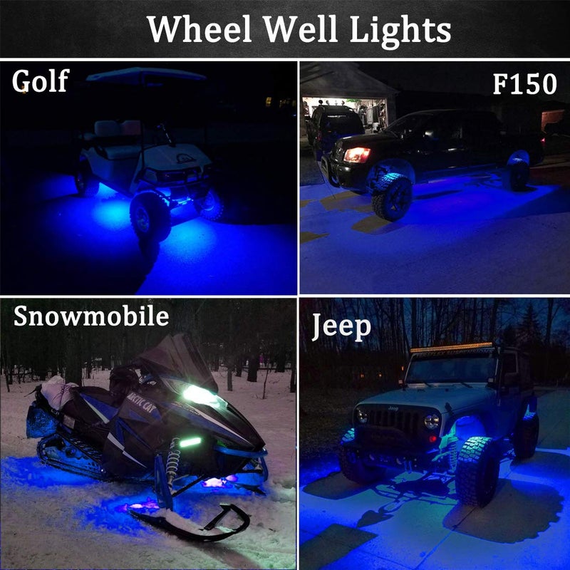 Botepon 6PCS LED Rock, Underglow Lights for Trucks, Jeep, ATV, Offroad, F150, Snowmobile (Blue) - Image 5